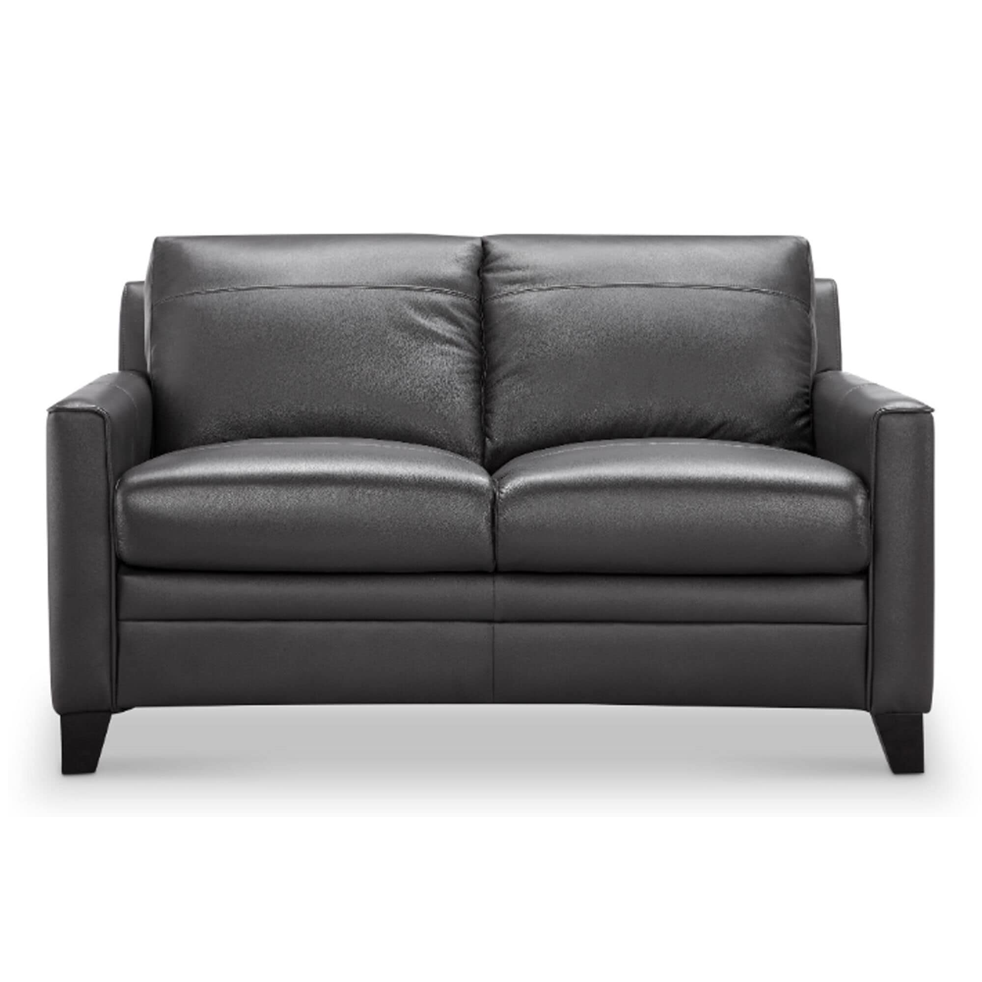Italiano Furniture Leather Sofa and Loveseat in Charcoal Gray NFM
