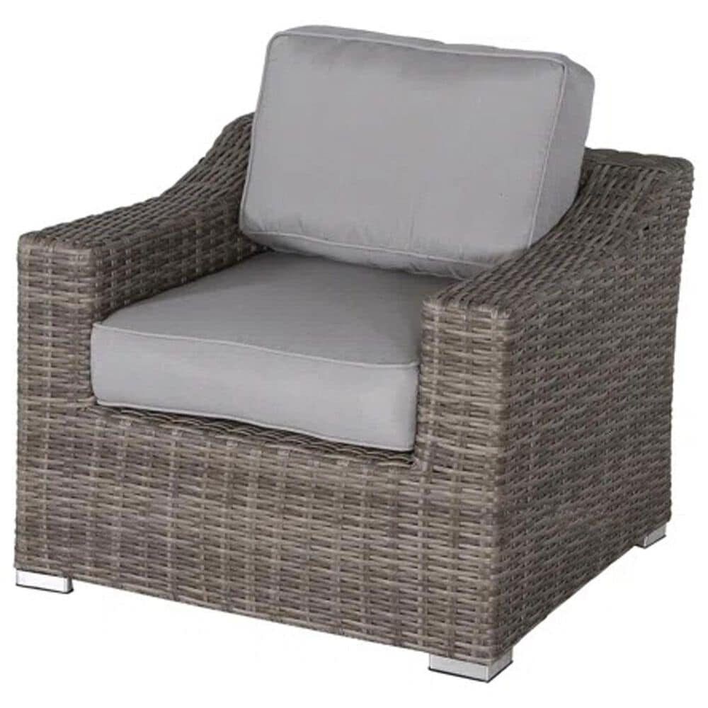 Hearth and Haven 3-piece Outdoor Wicker Conversation with Slat-Top Side Table Set in Grey, , large
