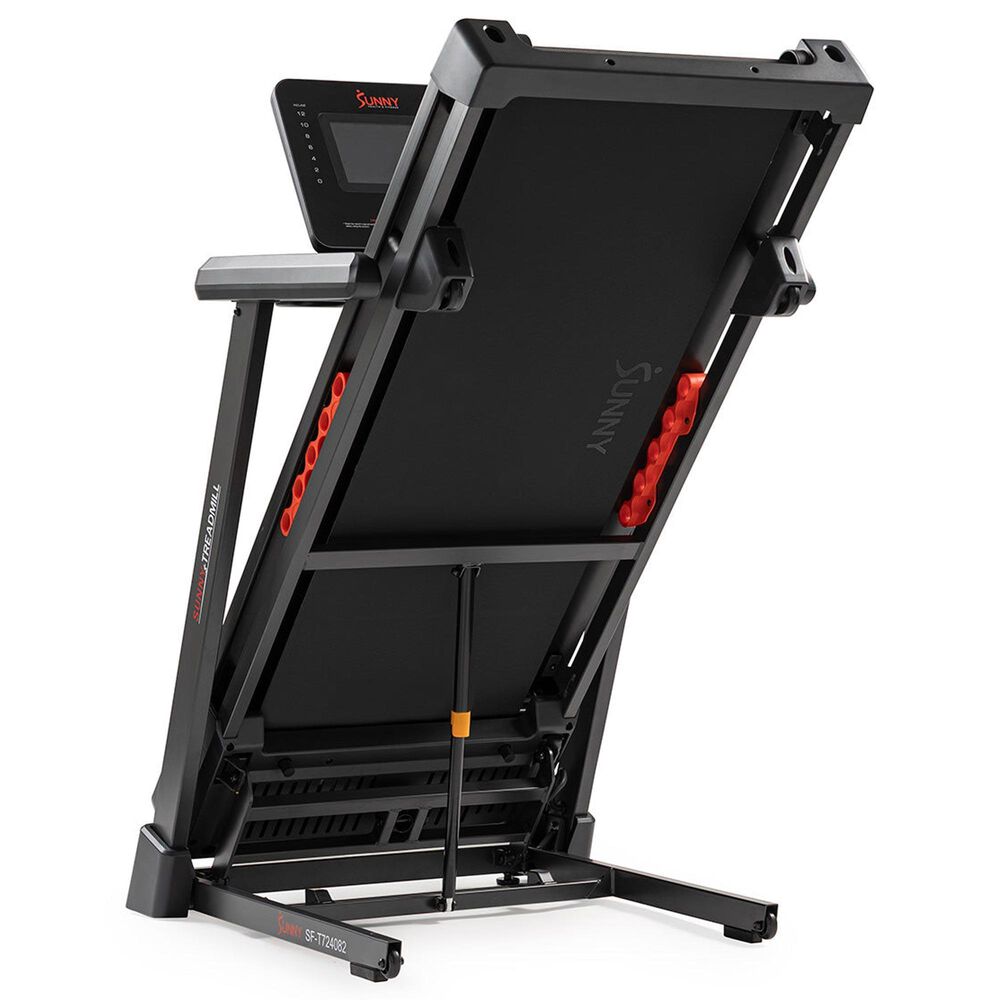 Sunny Health &amp; Fitness Ultra T10 Smart Folding Treadmill in Black and Red, , large