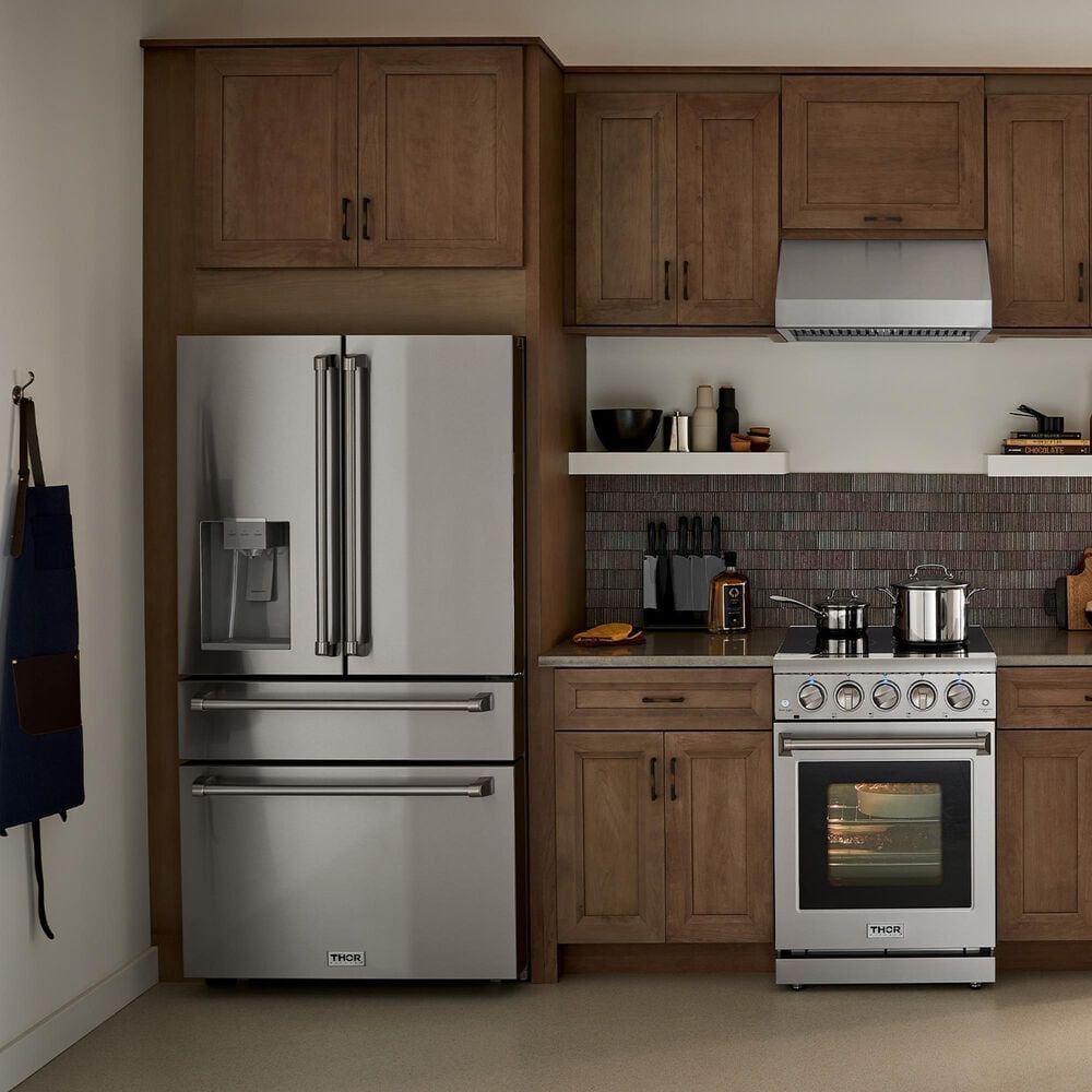 Thor Kitchen 21.6 Cu. Ft. Professional French Door Refrigerator with Ice and Water Dispenser in Stainless Steel, , large