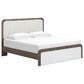 Ashley Kendanport King Platform Upholstered Bed in Brown and White, , large