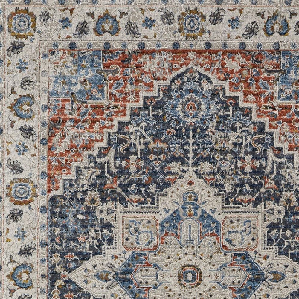 Feizy Kaia 39HTF 3&#39; x 5&#39; Blue and Red Area Rug, , large