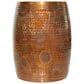 Maple and Jade Handmade Drum Accent End Table in Weathered Copper, , large