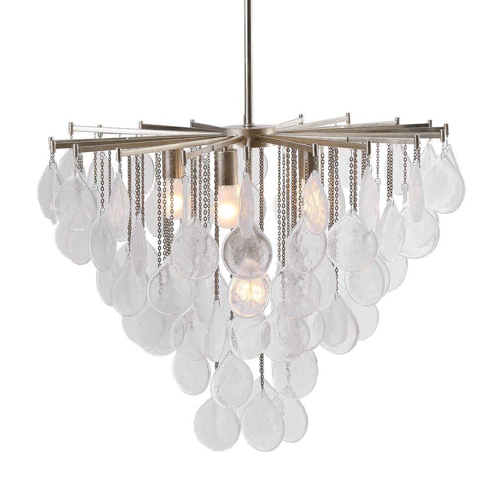 Uttermost Goccia 6-Light Chandelier in Antique Bright Silver, , large