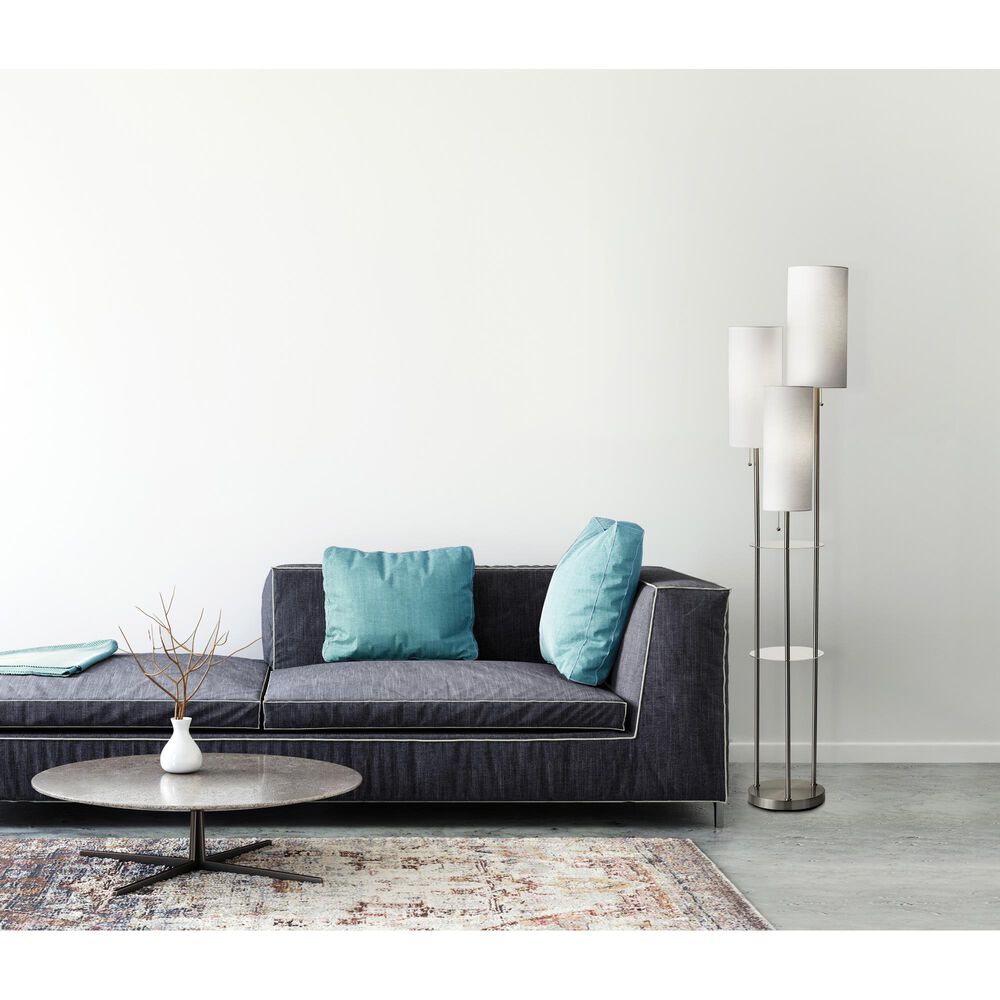 Adesso Trio Floor Lamp in Brushed Steel, , large