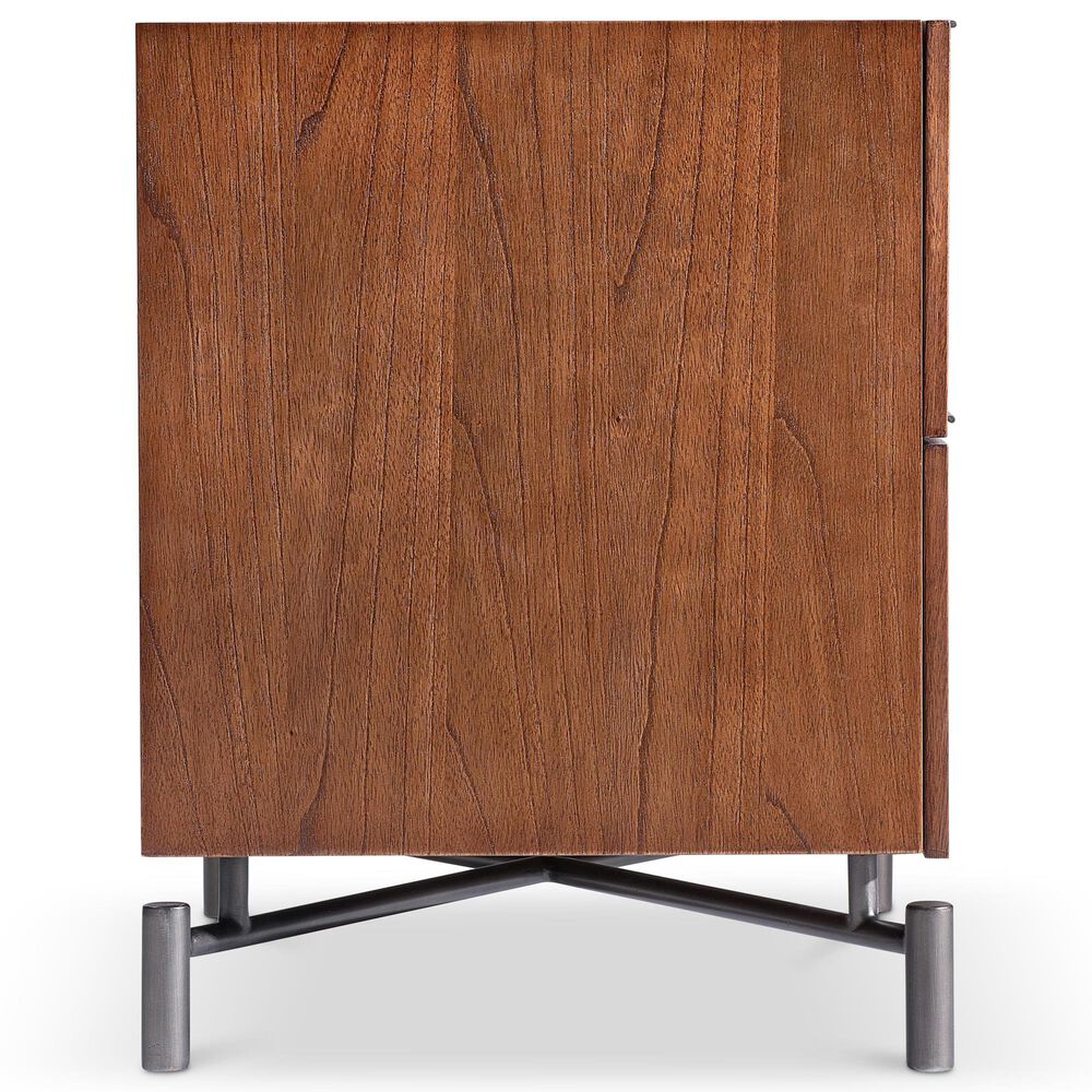 Bernhardt Brasea 32" 2 Drawer Nightstand in Lume and Tungsten with AC and USB Ports, , large