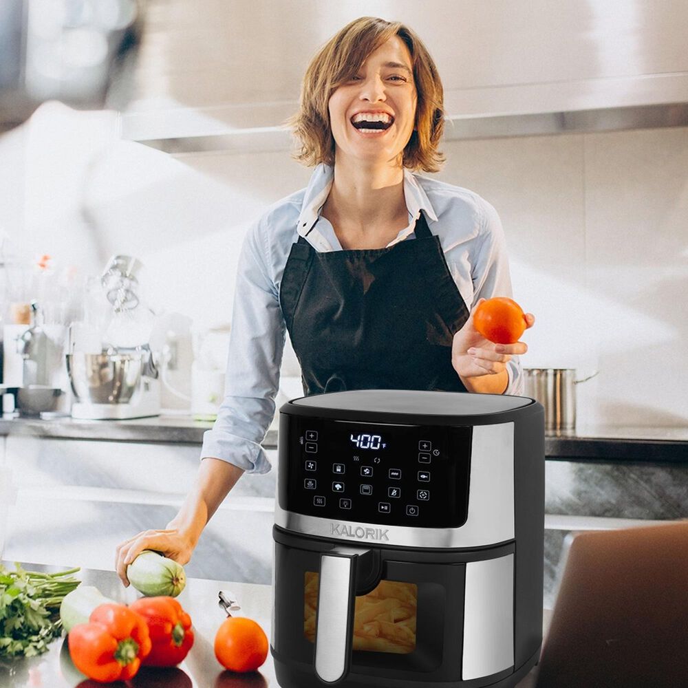 Edgecraft 5-Quart Touchscreen Air Fryer with Window in Stainless Steel, , large