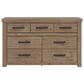 Ashley Oliandon King Panel Bed Dresser Chest and 2 Nightstands in Light Brown, , large