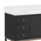 37B Isadore 36" Single Bathroom Vanity Cabinet in Tricorn Black and White Composite Stone Top and Backsplash, , large