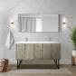Lexora Home Lancy 60" Double Bathroom Vanity in Rustic Acacia with 2 cm White Quartz Top and Rectangular Sinks, , large