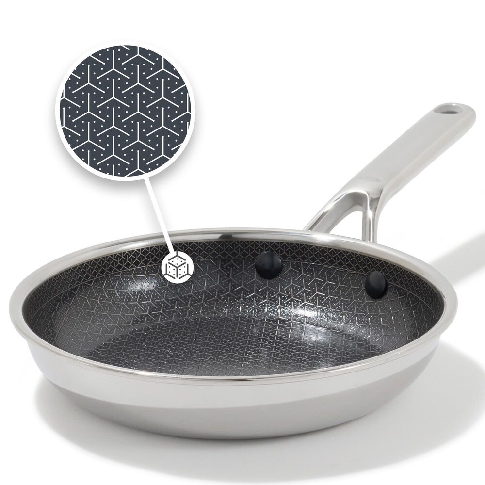 Green Pan Trident Hybrid 8" Nonstick Open Frypan in Stainless Steel, , large