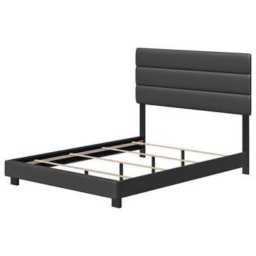 Accent Napoli Queen Upholstered Bed in Black, , large