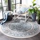 Safavieh Cabana CBN680N 6"7" Round Navy and Grey Indoor/Outdoor Area Performance Rug, , large