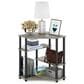 HOMLUX Multipurpose Corner Desk with Storage Shelves in French Oak Grey and Black, , large
