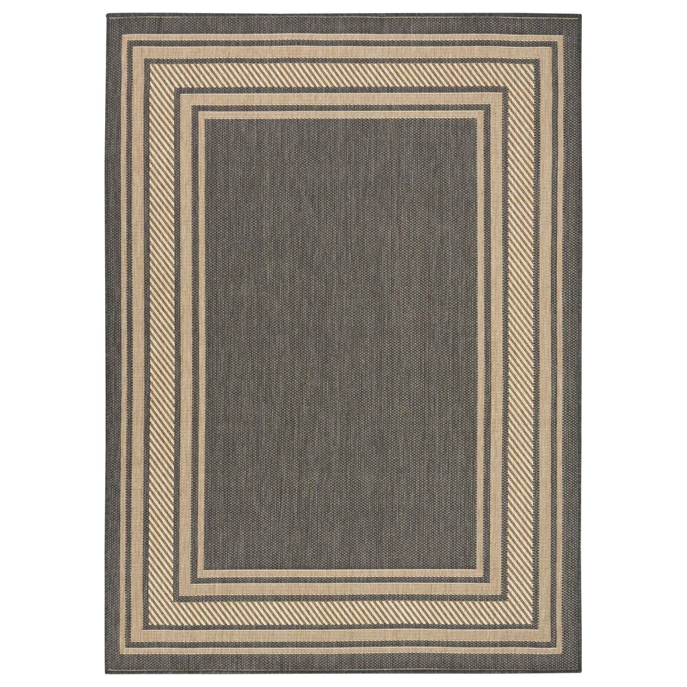 Nourison Horizon HOZ03 Charcoal 6&#39; x 9&#39; Indoor/Outdoor Area Rug, , large