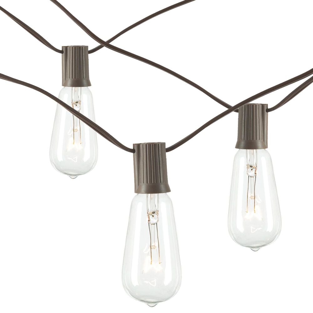 The Gerson Company 20" Electric Patio String Lights with ST38 Bulbs in Brown - Set of 2, , large