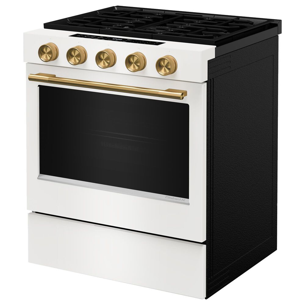 KitchenAid 5.0 Cu. Ft. Smart Slide-in Gas Range in Porcelain White, , large