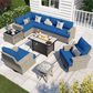 HOMLUX 10-Piece Modular Patio Conversation Set in Navy Blue, , large