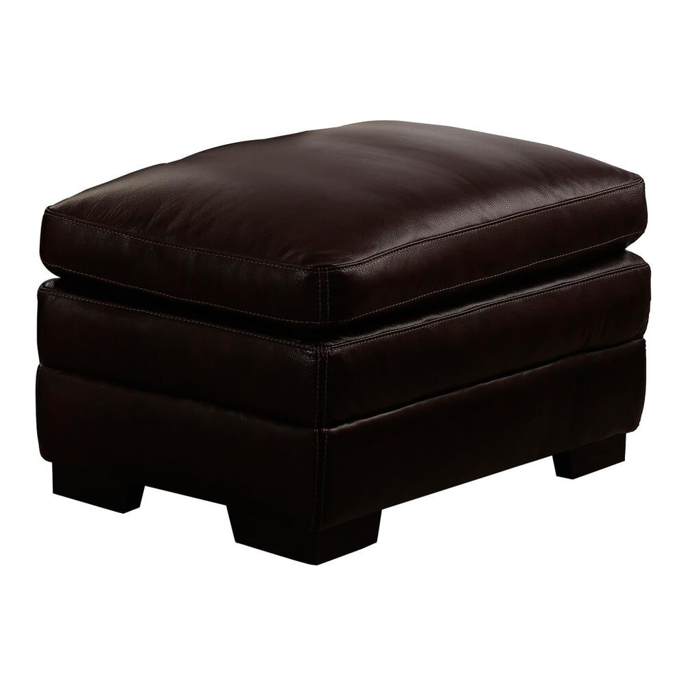 at HOME Leather Ottoman in Amarillo Walnut, , large