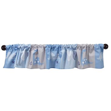 Lambs and Ivy Roar Window Valance in Black, Navy and Tan, , large