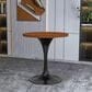 Leisuremod LeisureMod Verve Collection 27 Round Dining Table, Black Base with Cognac Brown MDF Top, , large