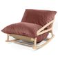 Jaxx Saxx Lush Velvet Bean Bag Rocking Chair in Mauve, , large