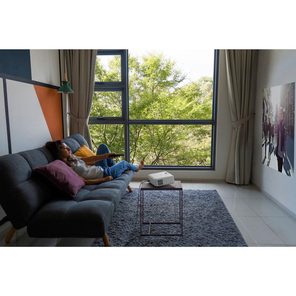 Epson EpiqVision Flex CO-FH02 Full HD 1080p Smart Streaming Portable Projector, 3-Chip 3LCD, Android TV, Bluetooth in White, , large
