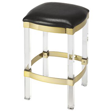 Butler Jordan Counter Stool in Clear and Polished Gold, , large