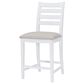 Linon Home Decor Flynn 22" Counter Stool with Light Grey Cushion in White, , large