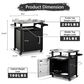 HOMLUX 39.5" Outdoor Kitchen Island in Black and Stainless Steel, , large