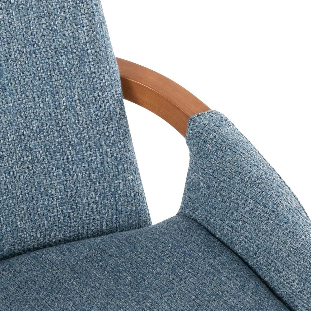 LumiSource Cosmo Arm Chair with Blue Noise Fabric Cushion in Walnut, , large