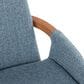 LumiSource Cosmo Arm Chair with Blue Noise Fabric Cushion in Walnut, , large
