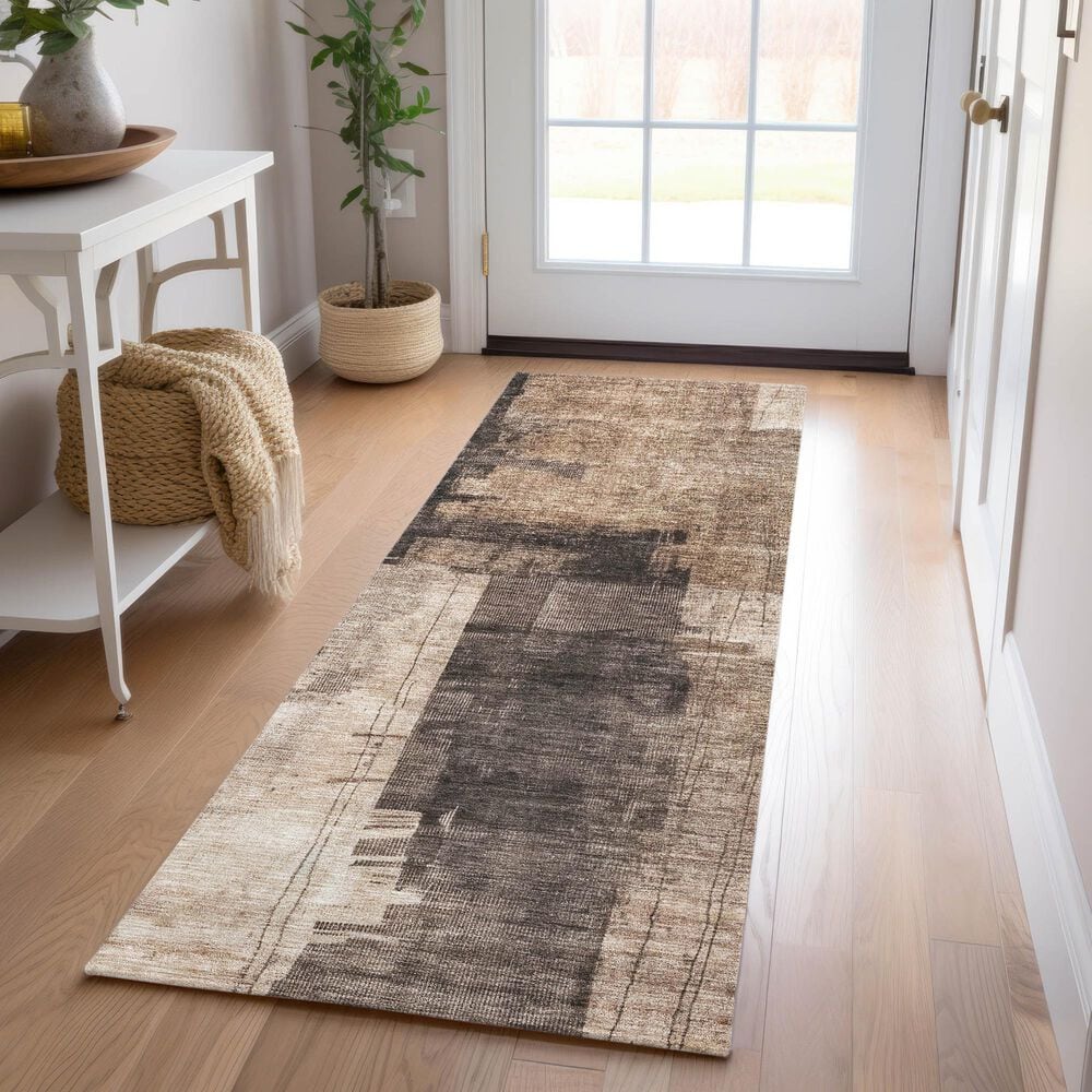 Dalyn Rug Company Nouveau NV10 2&#39;3&quot; x 7&#39;6&quot; Brown Indoor/Outdoor Runner, , large