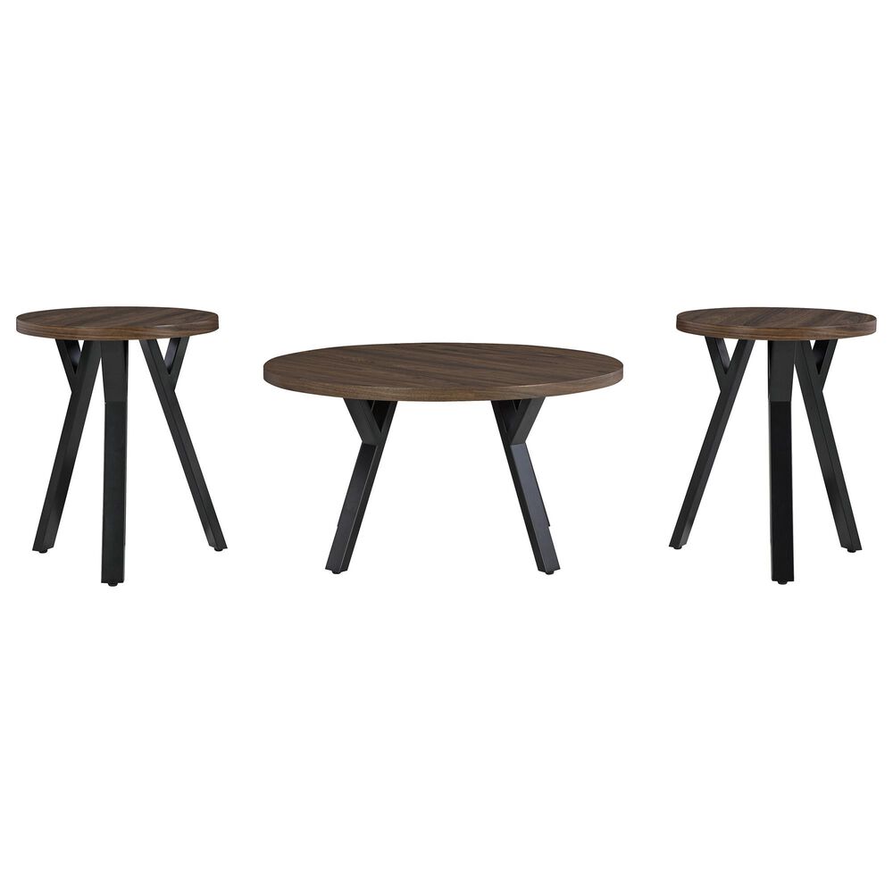 Ashley Elbrynn Occasional Table Set in Brown and Black &#40;Set of 3&#41;, , large