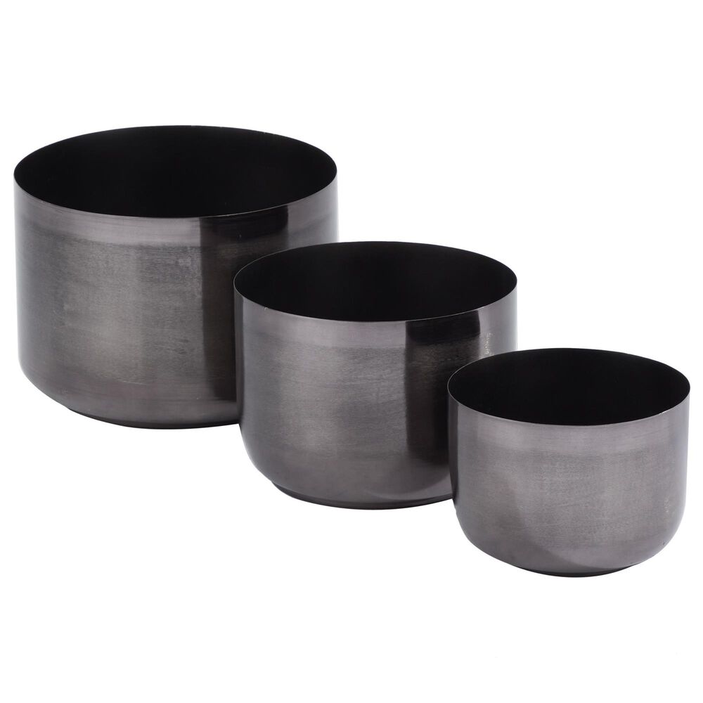 Maple and Jade Planter in Black &#40;Set of 3&#41;, , large