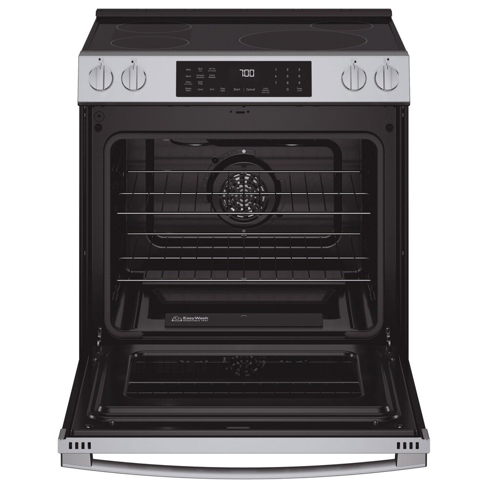 GE Profile 2-Piece Kitchen Package with 30" Smart Slide-In Electric Range and Over-the-Range Sensor Microwave Oven in Stainless Steel, , large