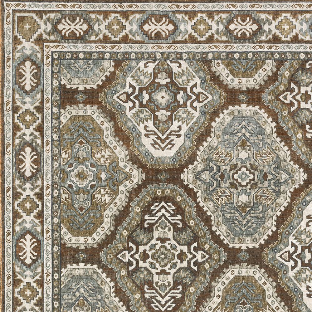 Oriental Weavers Ellington ELL03 7&#39;10&quot; x 10&#39;10&quot; Rust and Blue Area Rug, , large