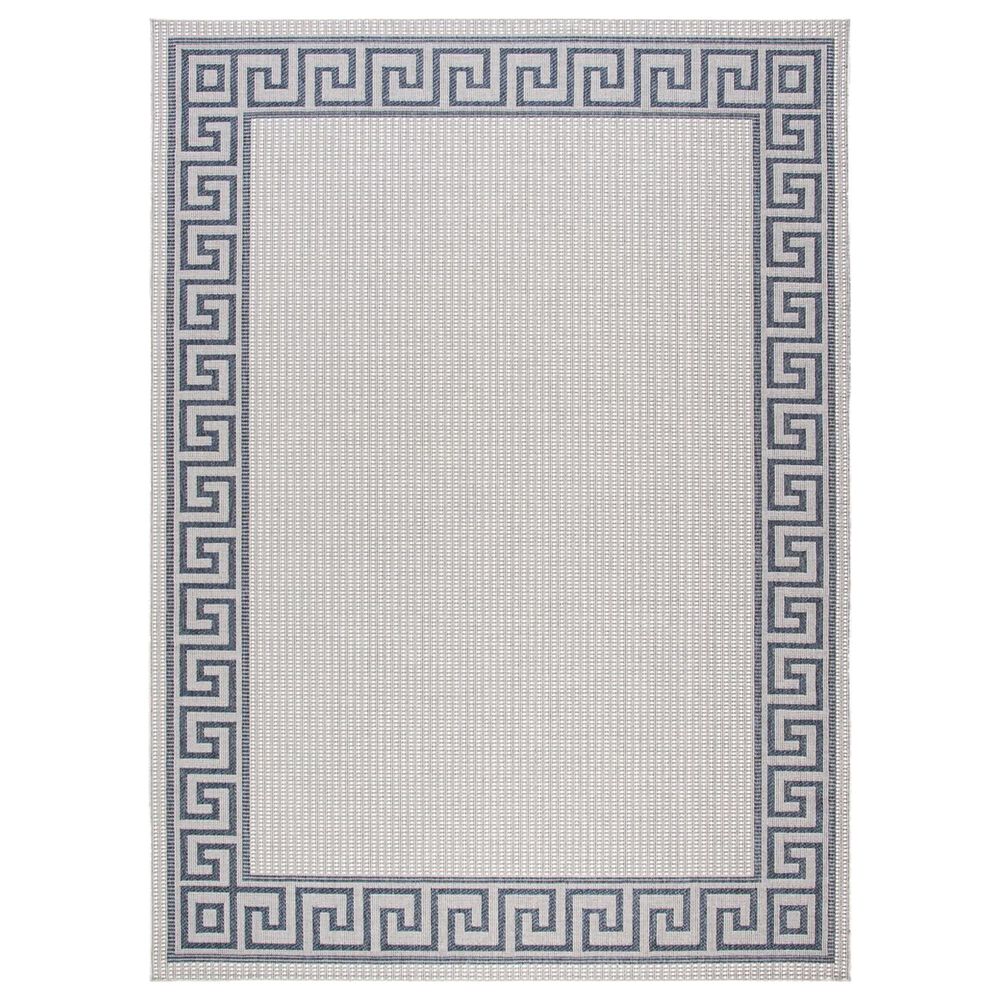 Safavieh Bermuda Traditional 8" x 10" Ivory and Blue Indoor/Outdoor Area Performance Rug, , large