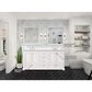 Lexora Home Dukes 72" Double Bathroom Vanity in White with 2 cm White Cultured Marble Top and Rectangular Sinks, , large