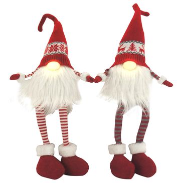 The Gerson Company Fabric Gnome Shelf Sitters in Red (Set of 2), , large