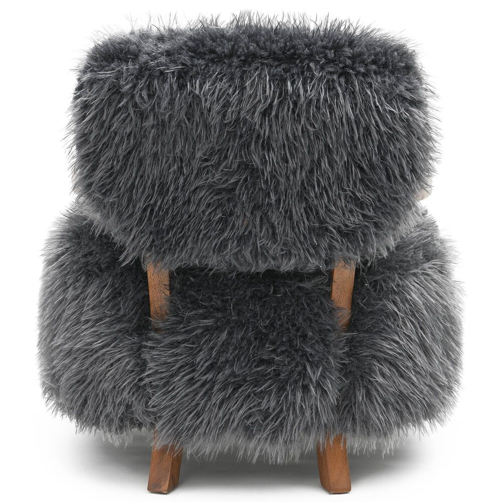 Furniture of America Lumir Long-Haired Accent Chair in Charcoal Gray, , large