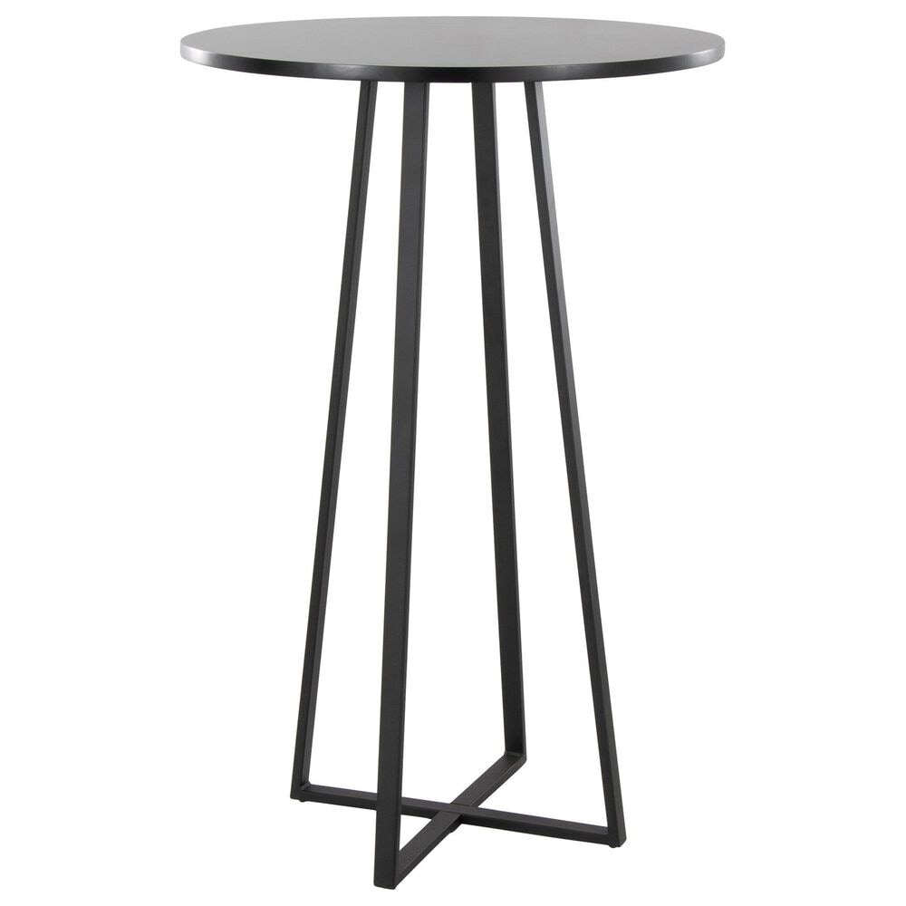 LumiSource Cosmo Bar Table in Black Metal and Black Wood, , large