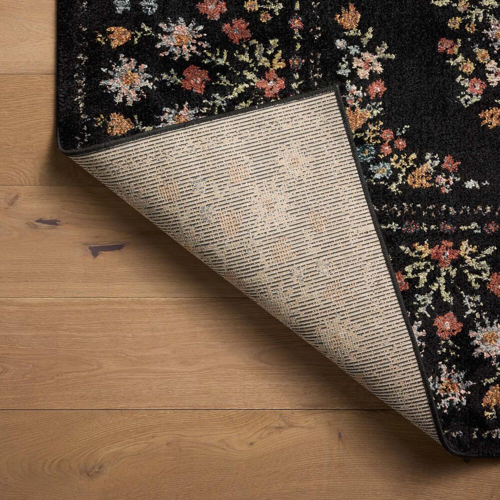Rifle Paper Co Laurel Eleanor 5&#39;3&quot; x 7&#39;8&quot; Black Area Rug, , large