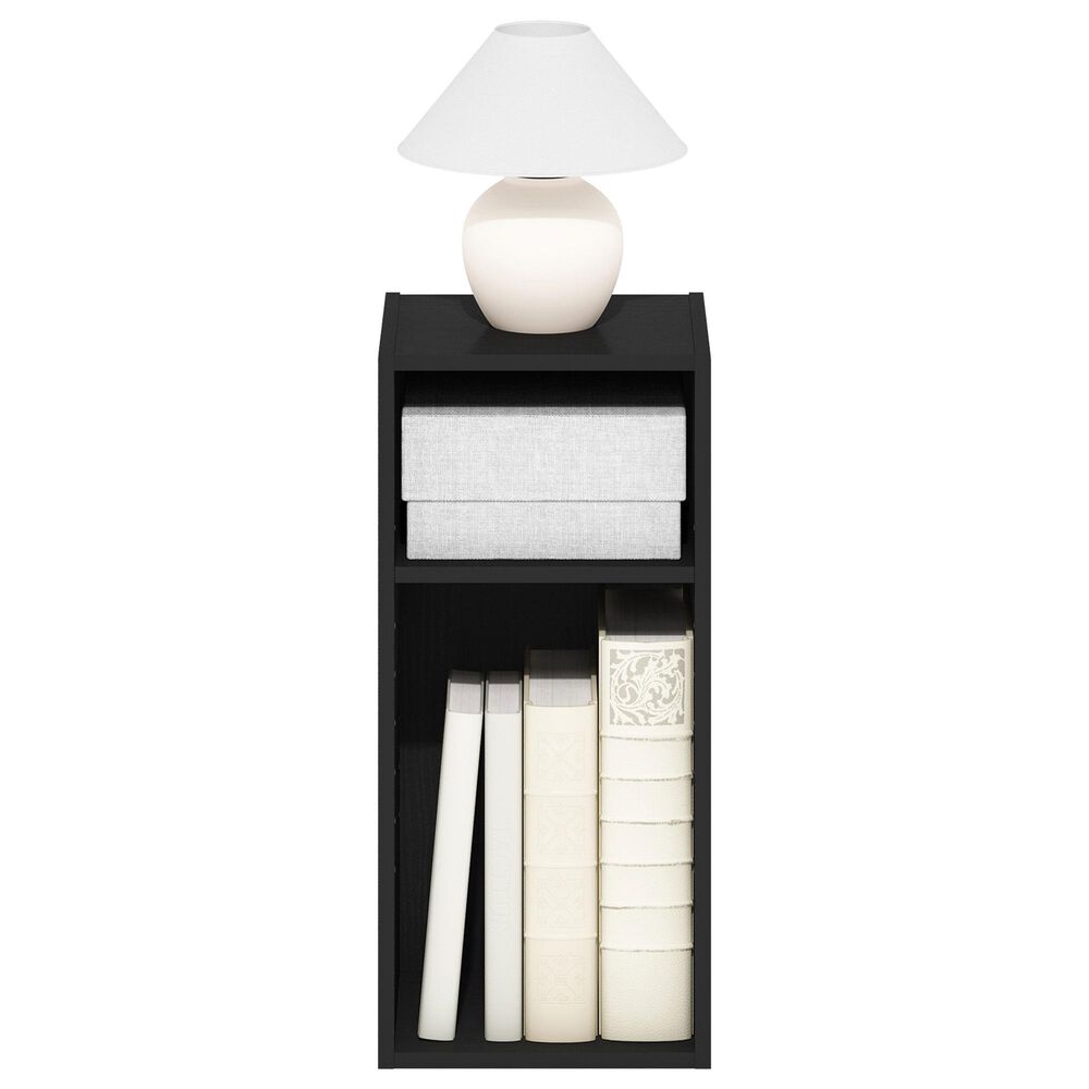 HOMLUX 2-Tier Space Saving Storage Bookcase with Adjustable Shelf in Blackwood, , large