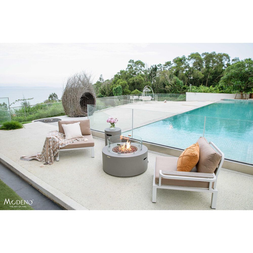 Elementi Fire Tramore Round Natural Gas Fire Table in Gray, , large