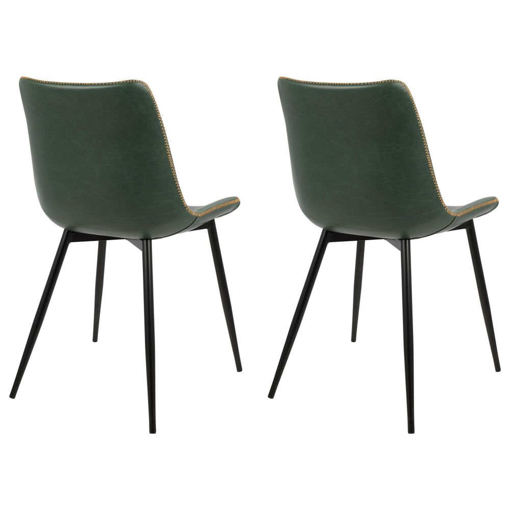 LumiSource Durango Side Chair with Green Upholstered in Black (Set of 2), , large