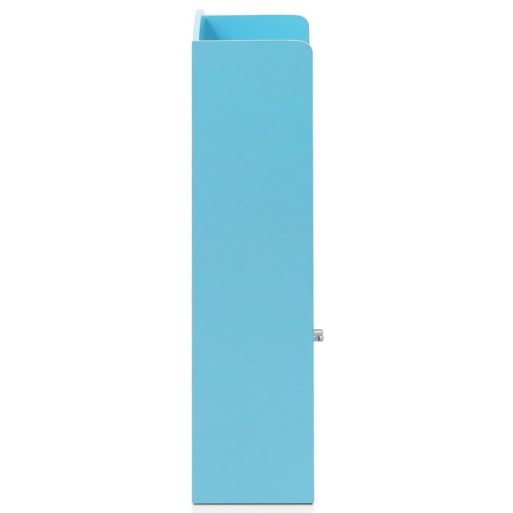 HOMLUX 4-Tier Bookshelf with 2-Door Storage Cabinet in Light Blue, , large