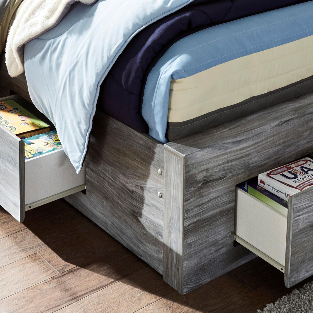 Ashley Baystorm King Panel Bed with 6 Storage Drawers in Gray, , large