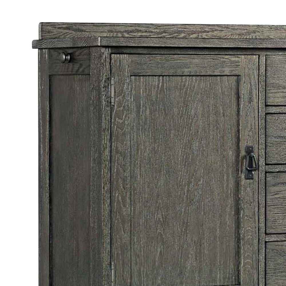Hawthorne Furniture Oak Park 6 Drawer Chest with Door in Pewter, , large