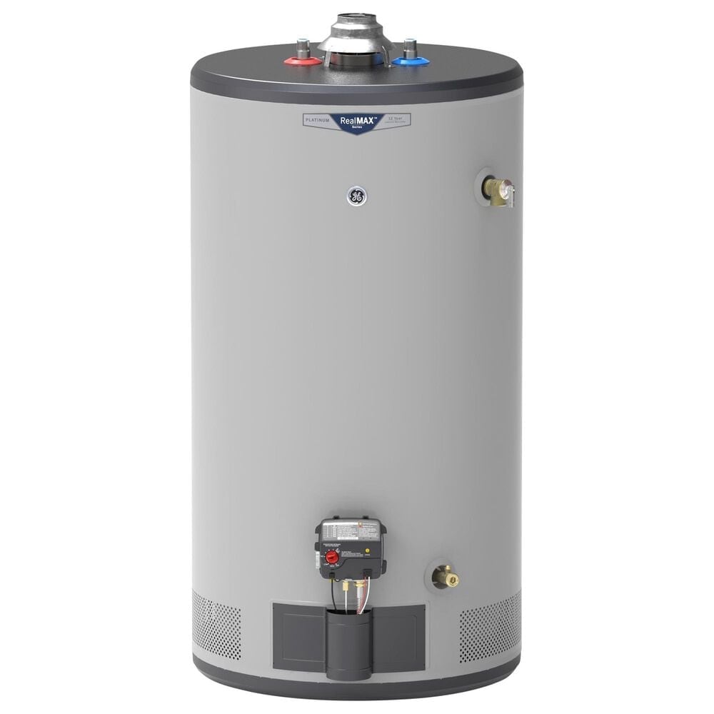 GE Appliances RealMAX Platinum 50-Gallon Short Natural Gas Ultra Low-NOx Atmospheric Water Heater in Gray, , large